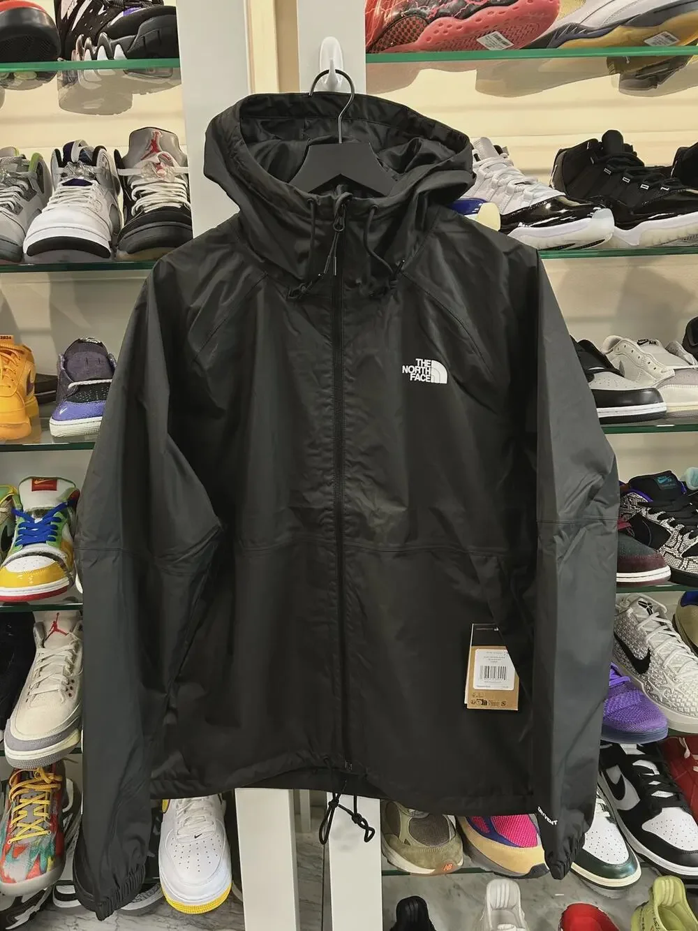 New The North Face Antora Rain Jacket Coat Black sz Large L SF